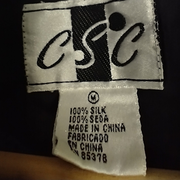 100% Silk Men"s Graphic Vintage Geometric Blouse Shirt Size Medium CSC - Picture 5 of 7